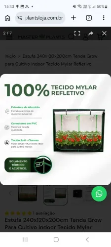 Estufa Cultivo Tenda Grow 240x100x200cm MasterPlant