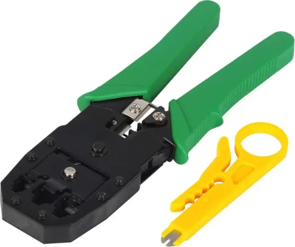 Alicate de Crimpar RJ45 + Descascador de Cabo - Rede / Internet / LAN