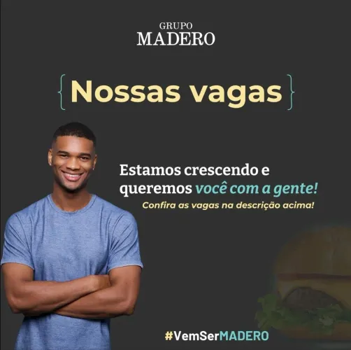 Vagas para Auxiliar de Restaurante Grupo Madero