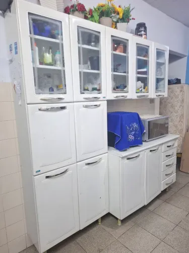 Armário cozinha e balcão itatiaia aço branco 