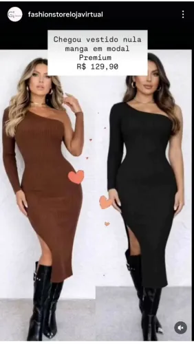 Vestido Midi nula manga em tricot modal promo
