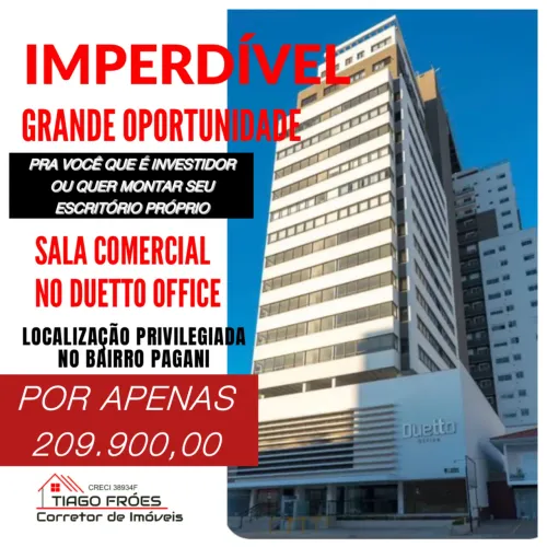 Sala comercial no Duetto Office em frente ao shopping Via Catarina
