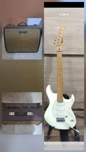 Setup completo, pedais, guitarra board, fonte