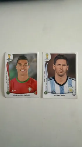 Figurinhas Messi e CR7 copa 2014 original