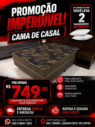 PROMOÇÃO IMPERDÍVEL,CAMA DE CASAL, ENTREGA E MONTAGENS GRÁTIS, PARCELO NO BOLETO!