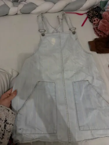Vestido jardineira jeans P/ M