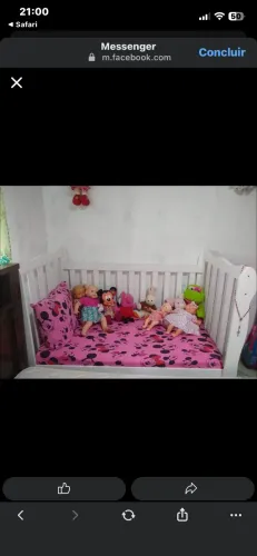 Berço que vira cama + colchão