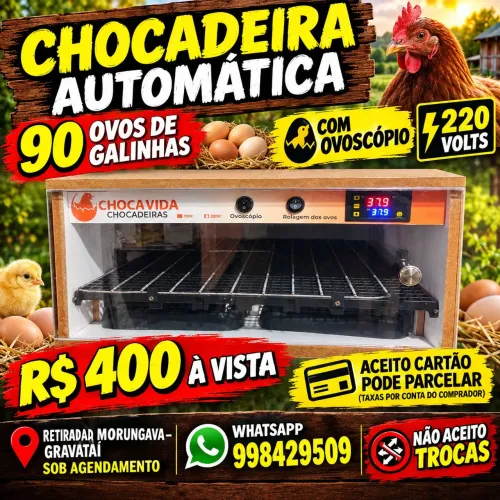 Chocadeira automática 90 ovos 