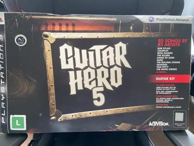 Guitar Hero 5 PS3 + Guitarra Original + Dongle | Leia a Descrição