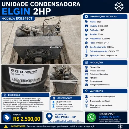 ? Unidade Condensadora Elgin 2HP - ECB2480T
