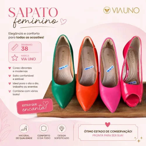 Sapatos Via Uno - Tamanho 38