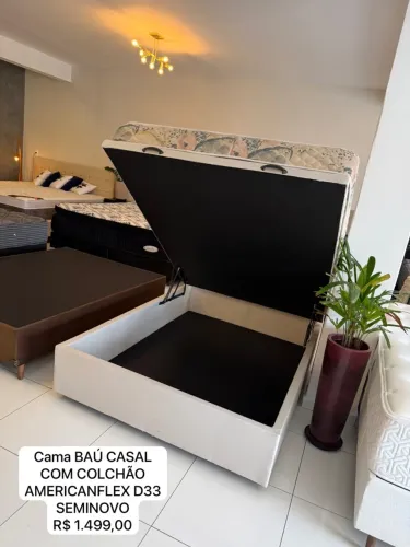Cama Baú Casal com Colchão Americanflex D33 SEMINOVO com ENTREGA