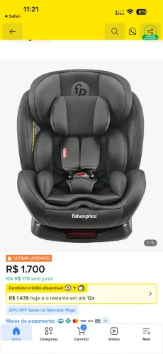Cadeirinha de carro USADA