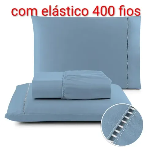 Jogo de Lençol 400 Fios Micropercal Com Fronha em Ponto Palito