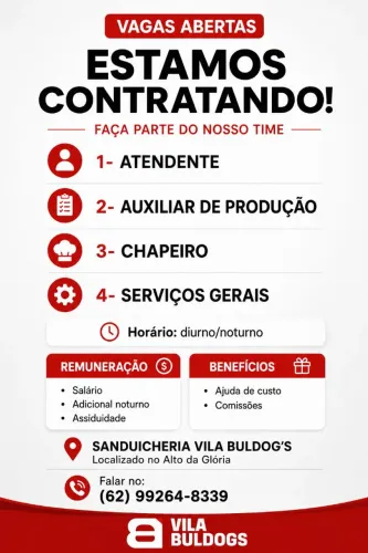 Várias vagas de emprego *