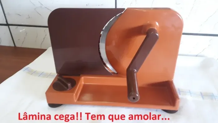 Cortador fatiador de frios manual Jolly cód. 0212 vtg anos 1980 - Lâmina cega!!