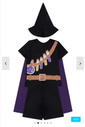Fantasia menino bruxo Halloween