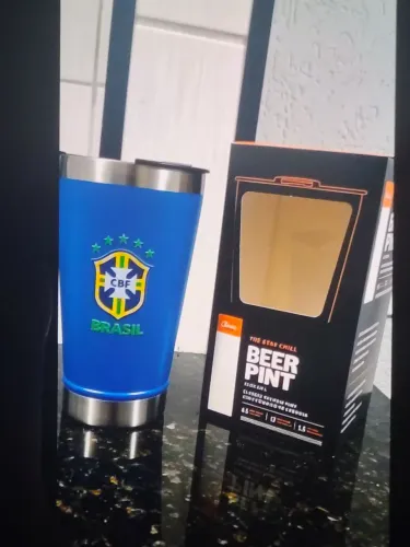 Copo térmico personalizado do Brasil cores disponíveis azul preto branco verde e amarelo l