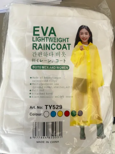 Capa de Chuva Impermeável EVA com Capuz - Unissex