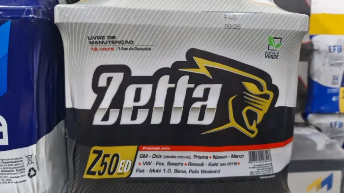 Bateria zetta 50 Amperes para onix em promoção 