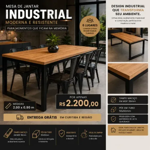 Mesa de jantar 6 lugares
