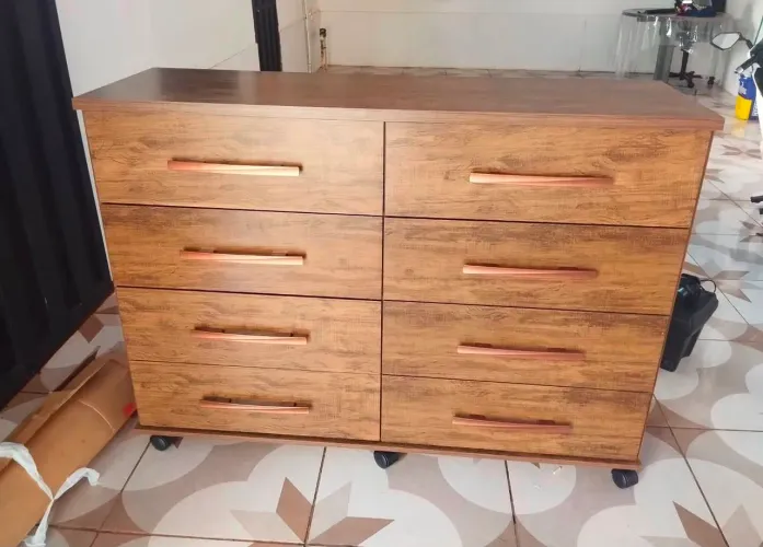 Cômoda Jade 8 Gavetas Nova Produto Na Caixa/Entrega É Montagem Grátis Loja R L Moveis