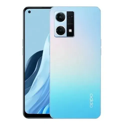 Oppo Reno 7 azul celeste lindo