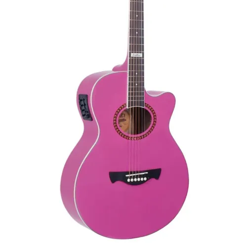 Violão elétrico rosa