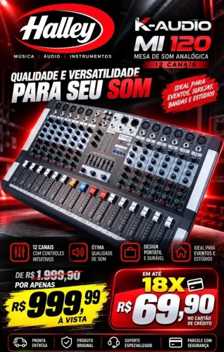 VENDO MESA DE SOM 12 CANAIS