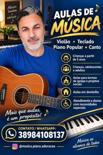 Violão teclado piano popular e canto..