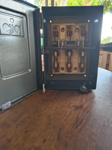 Quadro Antigo Chave De Força Tipo Faca Mármore Fusivel 