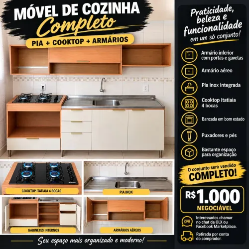 Armário de cozinha completo
