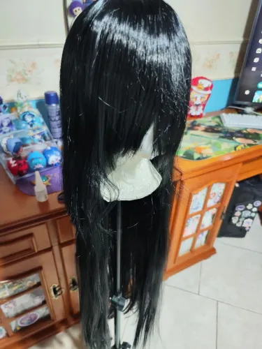 Peruca preta 80cm
