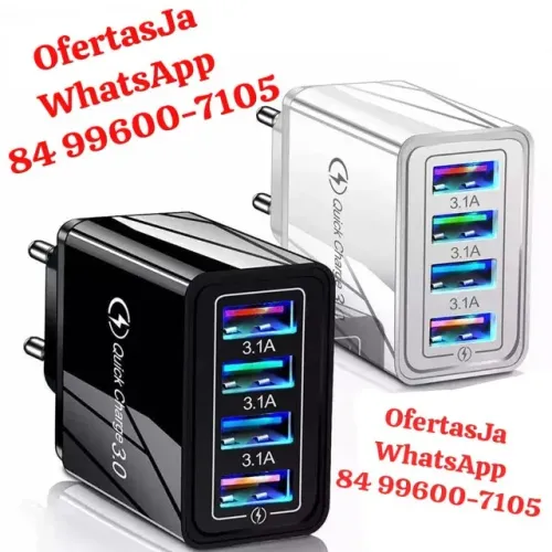 Carregador de Parede Turbo Quick Charge 3.0 com 4 Portas USB 3.1A