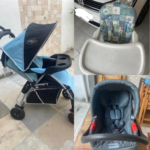 KIT PARA SEU BEBÊ (CARRINHO+BEBE CONFORTO+CADEIRA ALIMENTAÇÃO