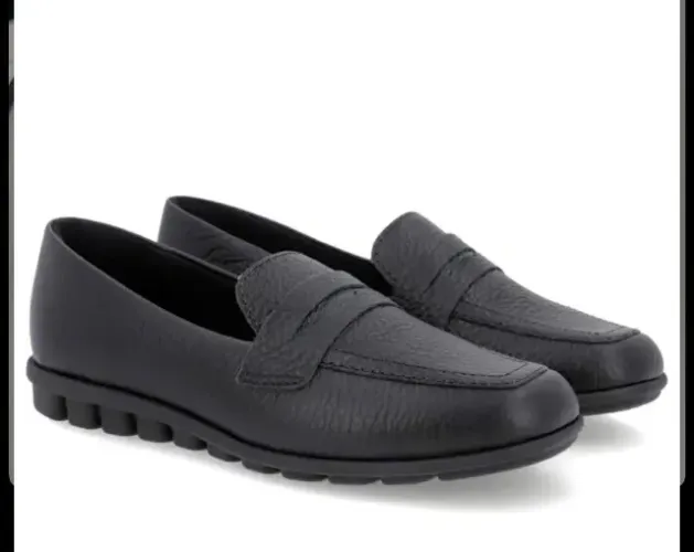Mocassim Usaflex Preto Couro - Novo Sem Uso (Lindo e Confortável)