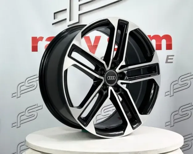 Jogo de Roda Audi S7 Preto Diamantado 5x112 - 19x8,5 Offset 35