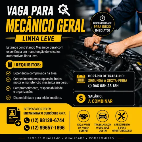 Vaga de emprego mecânico 