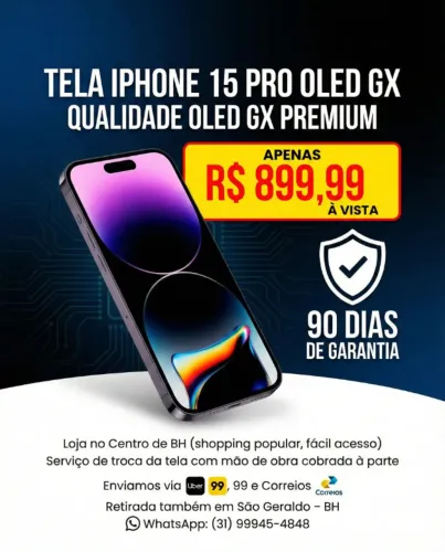 Tela OLED iPhone 15 PRO - Qualidade Premium