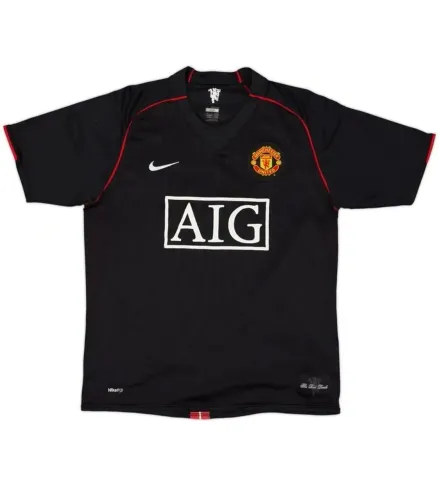 Camisa Retrô Man United Away 07/08 - Masculina - Modelo Torcedor - Preta