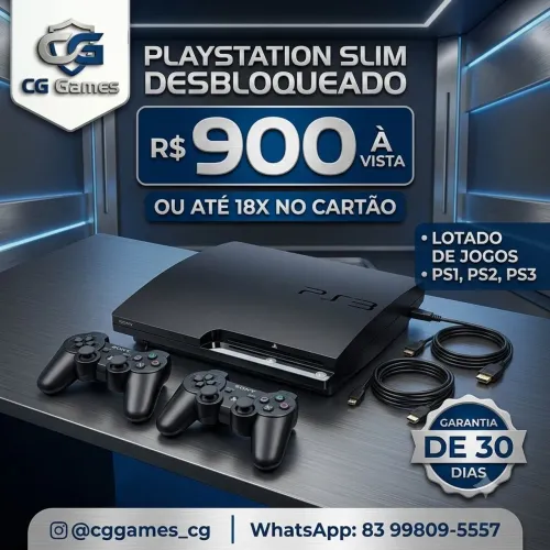 PlayStation 3 Slim desbloqueado + Controles