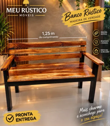 Banco a pronto entrega 1.25m de teca