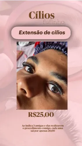 Faço cilios tufinho por 25$ dura ate 15 dias contato *