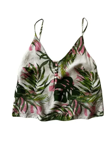 Regata cropped estampa tropical