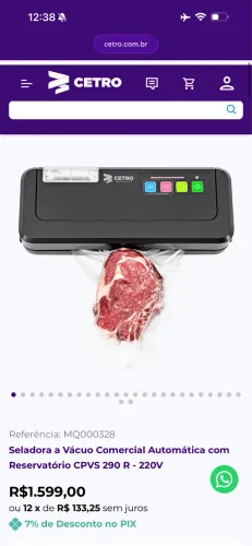 Selados a vácuo cetro com reservatório 220v NOVA