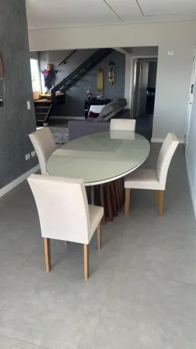 Mesa Alphes de Jantar Oval com Tampo de Vidro + 4 Cadeiras | Excelente Estado