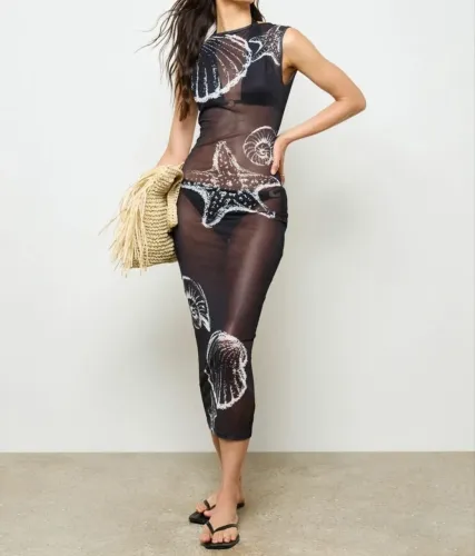 Vestido saída de praia tule