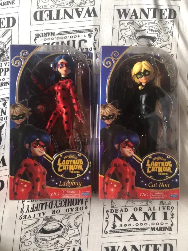 Miraculous Ladybug Bonecos Cat Noir e Ladybug Filme