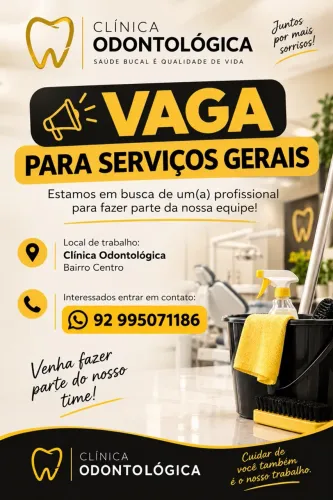 Vaga para Auxiliar de Serviço Gerais
