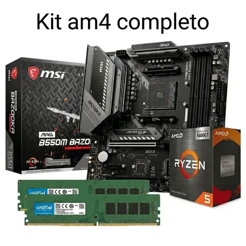 KIT AMD RYZEN COMPLETO B550M BAZOOKA MSI RYZEN 5 5600GT 16GB 3200MHZ CRUCIAL